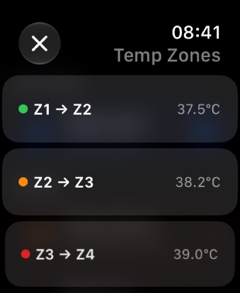 Custom temp zones